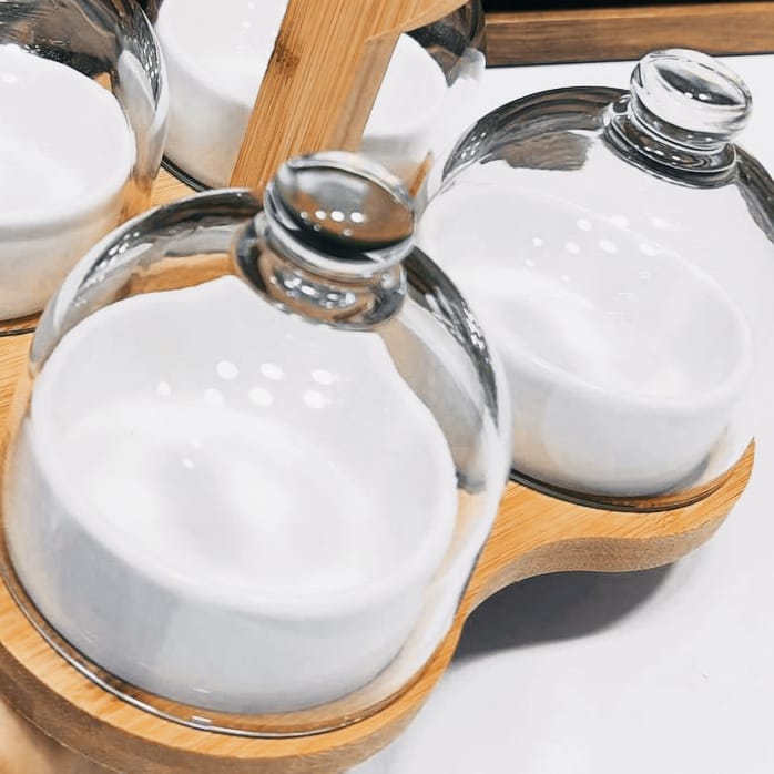 présentoir de 4 porcelaine