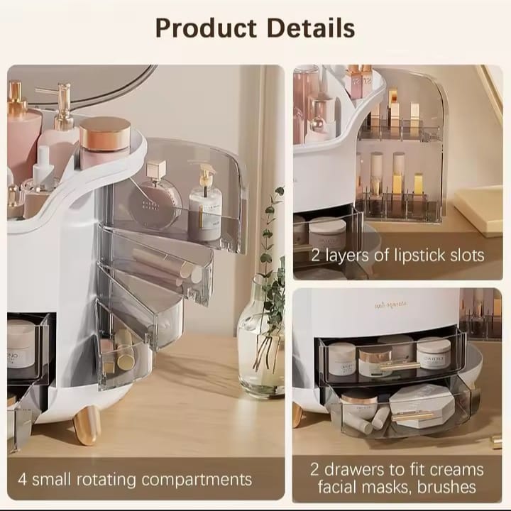 Boîte de rangement pour cosmétiques et bijoux avec tiroirs
